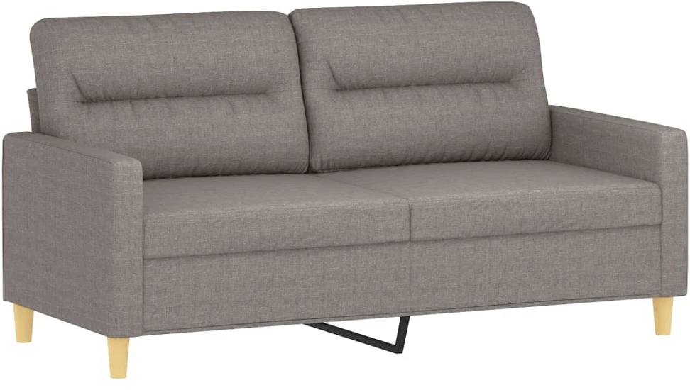 Dvivietė sofa su pagalvėlėmis, taupe spalvos, 140cm, audinys