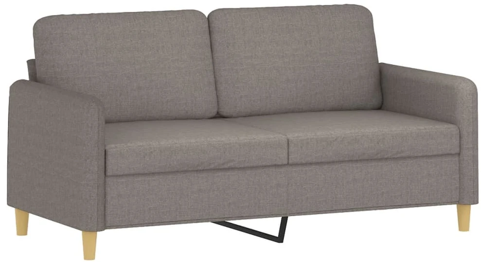 Dvivietė sofa su pagalvėlėmis, taupe spalvos, 140cm, audinys