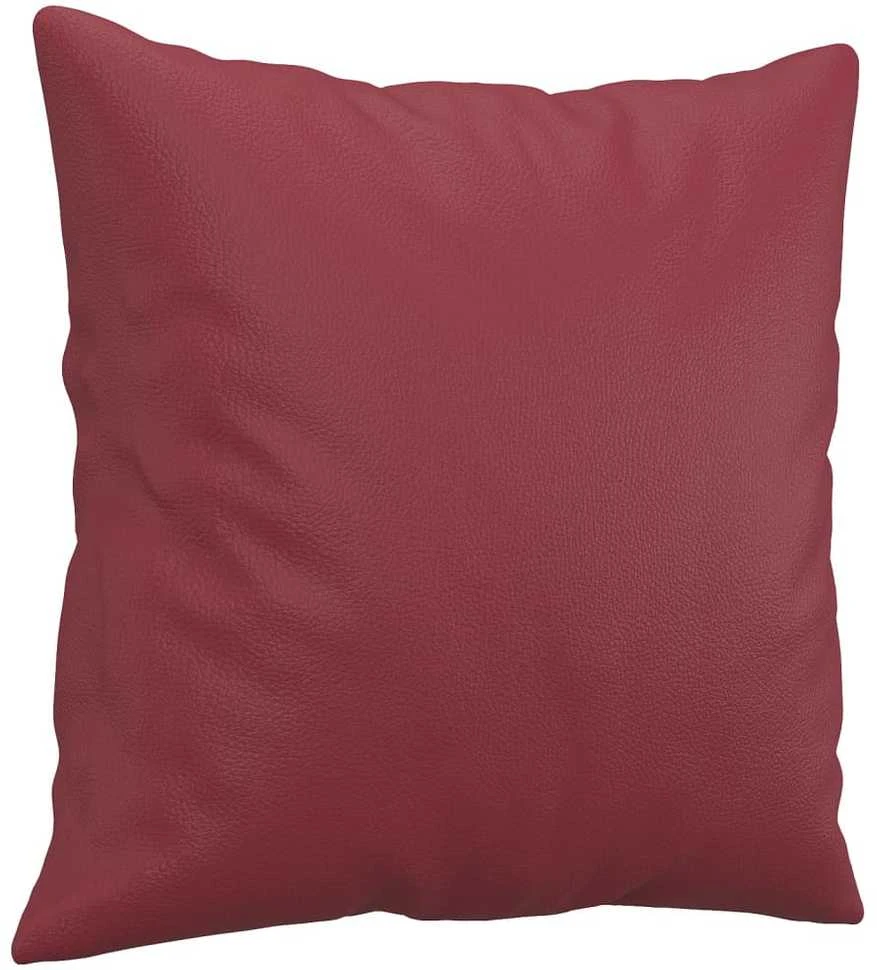Dvivietė sofa su pagalvėlėmis, vyno, 120cm, dirbtinė oda