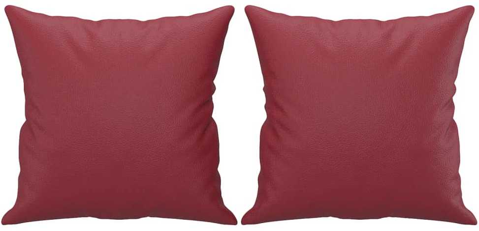 Dvivietė sofa su pagalvėlėmis, vyno, 120cm, dirbtinė oda