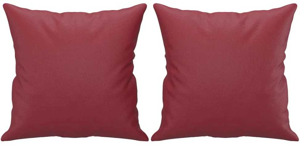 Dvivietė sofa su pagalvėlėmis, vyno, 120cm, dirbtinė oda