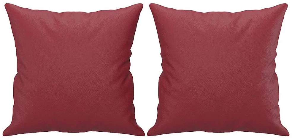 Dvivietė sofa su pagalvėlėmis, vyno, 140cm, dirbtinė oda