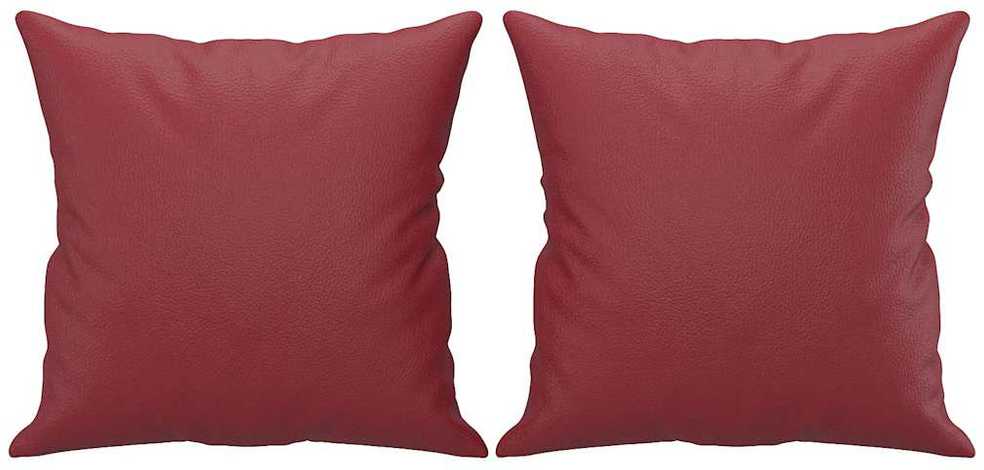 Dvivietė sofa su pagalvėlėmis, vyno, 140cm, dirbtinė oda