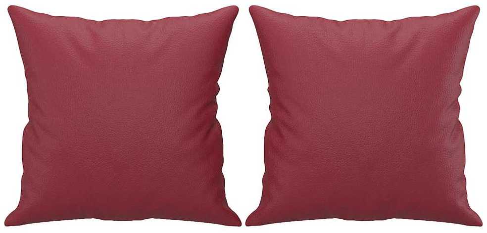 Dvivietė sofa su pagalvėlėmis, vyno, 140cm, dirbtinė oda