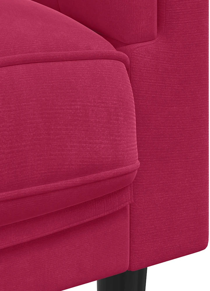 Dvivietė sofa su pagalvėlėmis, vyno raudonos spalvos, aksomas