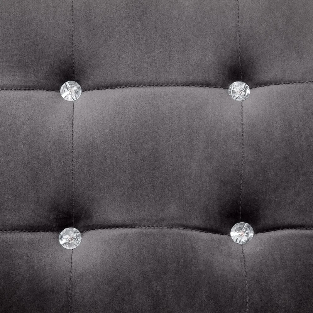 Dvivietė sofa su porankiais, tamsiai pilka, chromas ir aksomas