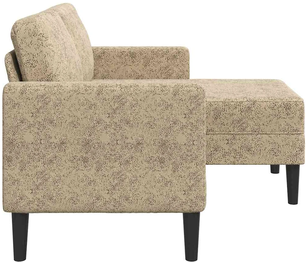 Dvivietė sofa su šezlongu, L formos, šviesiai pilka, 125 cm, dirbtinė oda