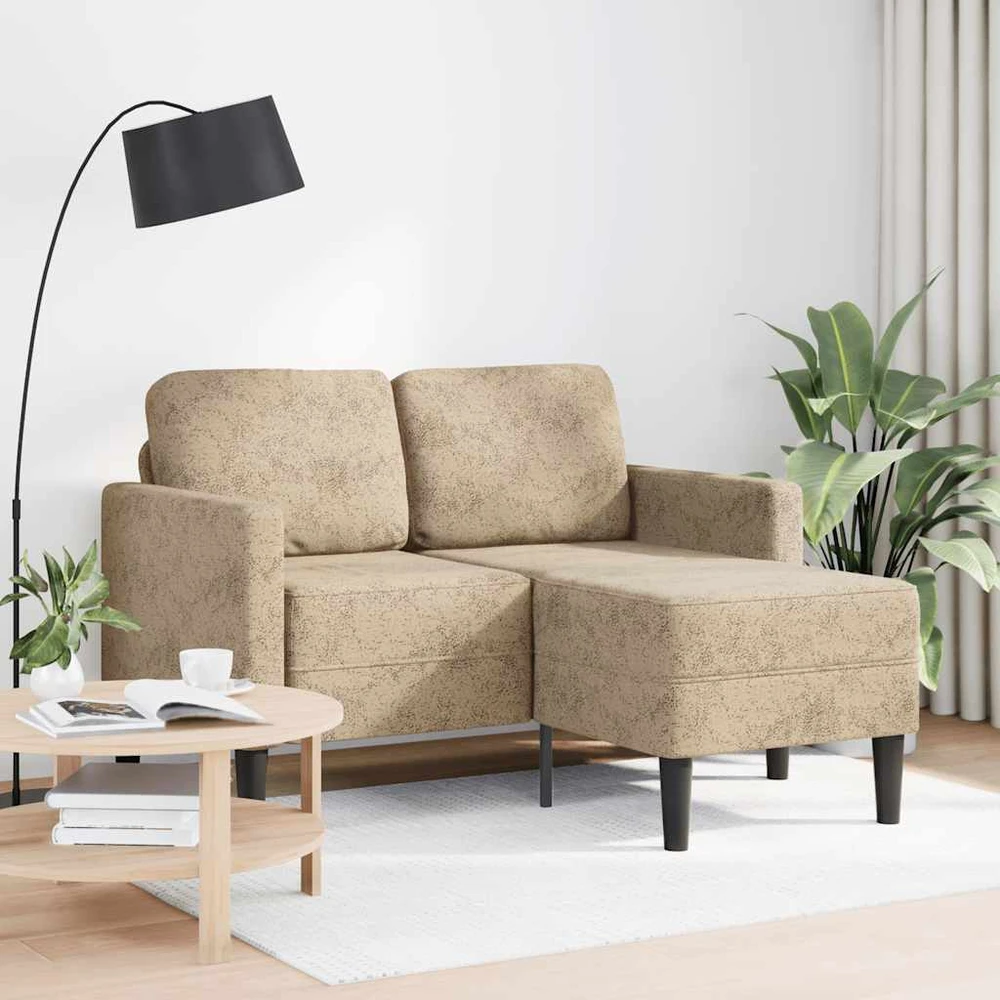 Dvivietė sofa su šezlongu, L formos, šviesiai pilka, 125 cm, dirbtinė oda