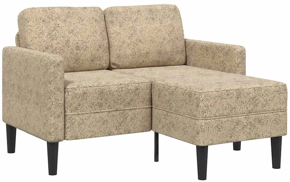 Dvivietė sofa su šezlongu, L formos, šviesiai pilka, 125 cm, dirbtinė oda
