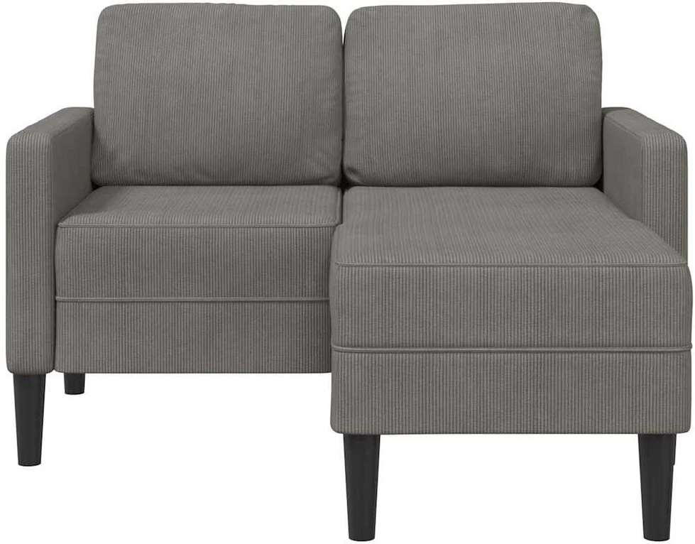Dvivietė sofa su šezlongu, L formos, šviesiai pilka, 125 cm, linas