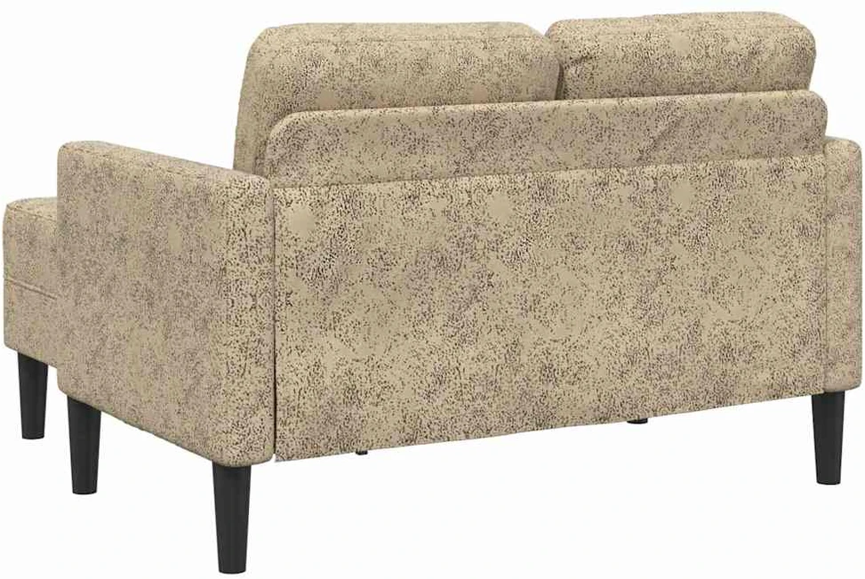 Dvivietė sofa su šezlongu, L formos, šviesiai pilka, 125 cm, dirbtinė oda