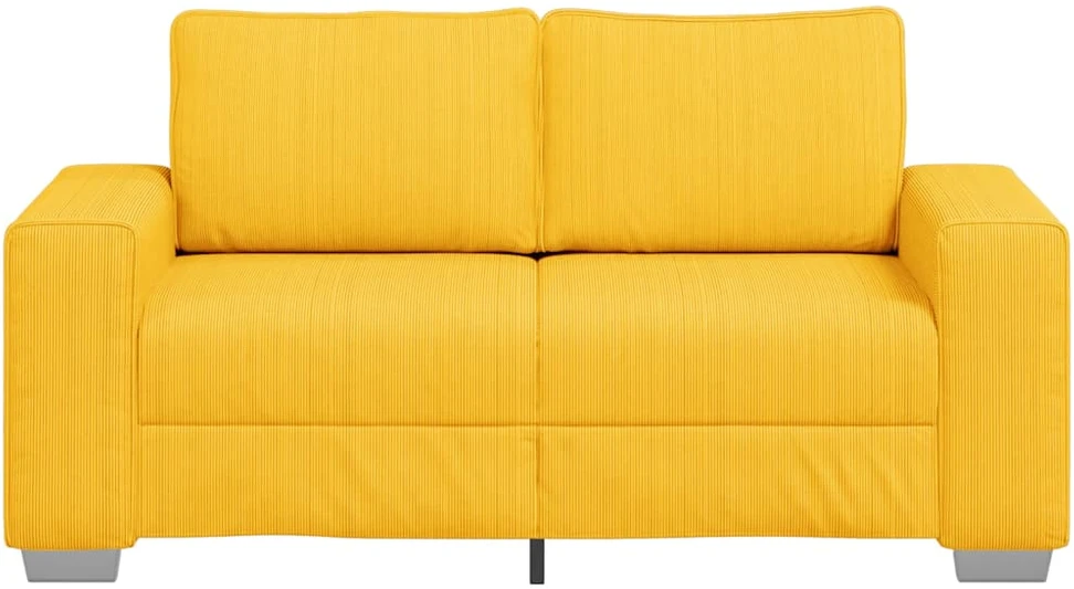 Dvivietė sofa, šviesiai geltona, 160x77x82 cm, velvetas, audinys