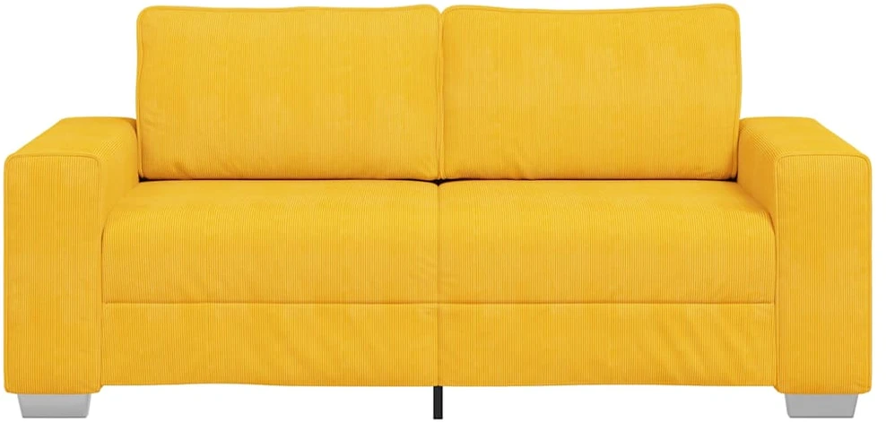 Dvivietė sofa, šviesiai geltona, 180x77x82 cm, velvetas, audinys