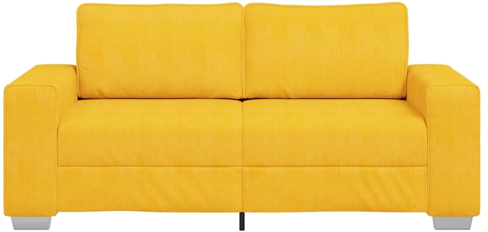 Dvivietė sofa, šviesiai geltona, 180x77x82 cm, velvetas, audinys