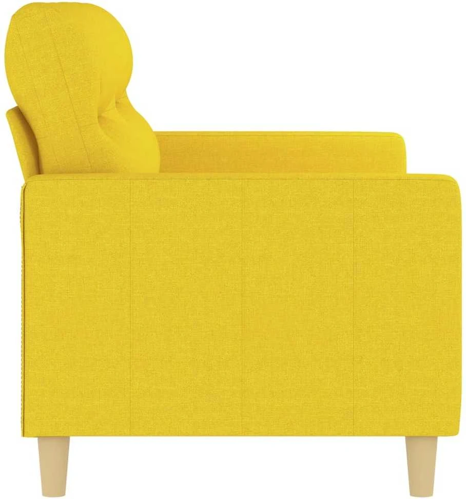 Dvivietė sofa, šviesiai geltonos spalvos, 140cm, audinys