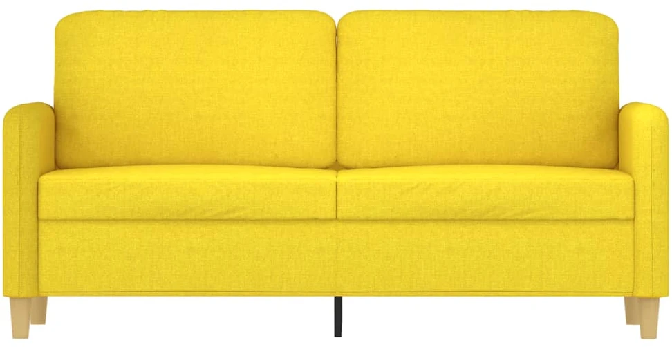 Dvivietė sofa, šviesiai geltonos spalvos, 140cm, audinys