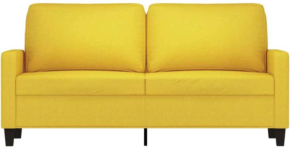 Dvivietė sofa, šviesiai geltonos spalvos, 140cm, audinys