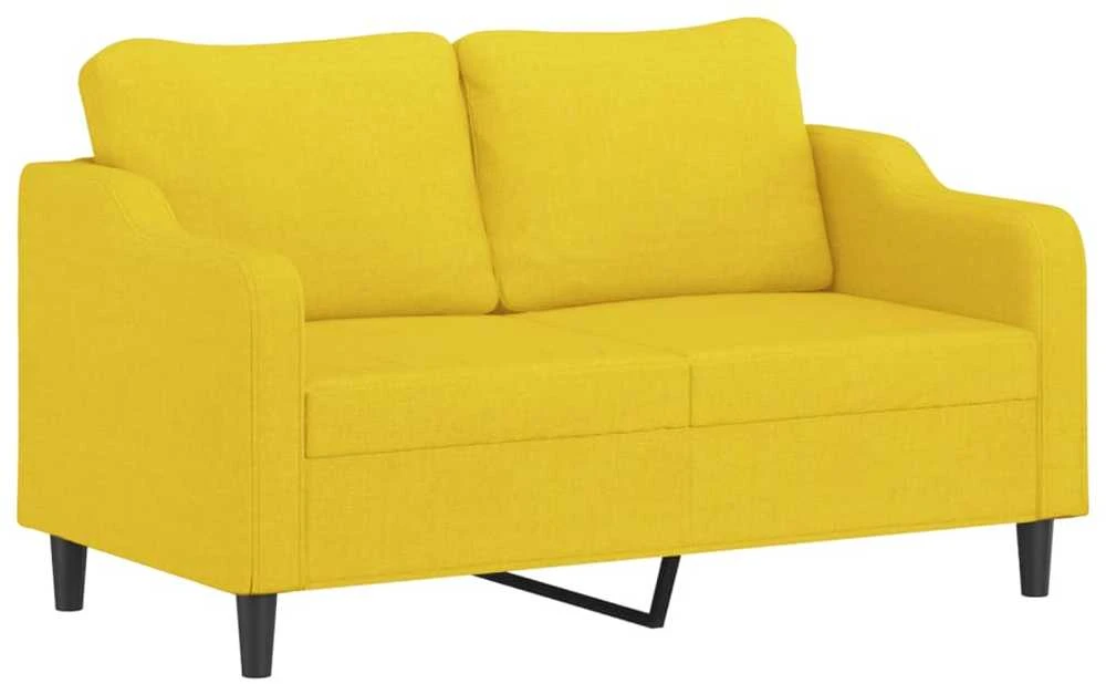 Dvivietė sofa, šviesiai geltonos spalvos, 140cm, audinys