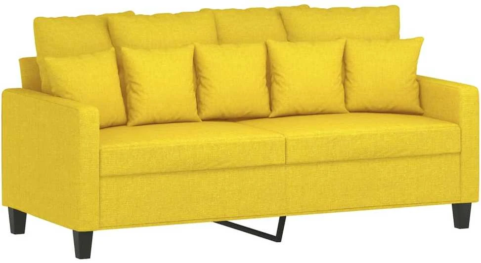 Dvivietė sofa, šviesiai geltonos spalvos, 140cm, audinys