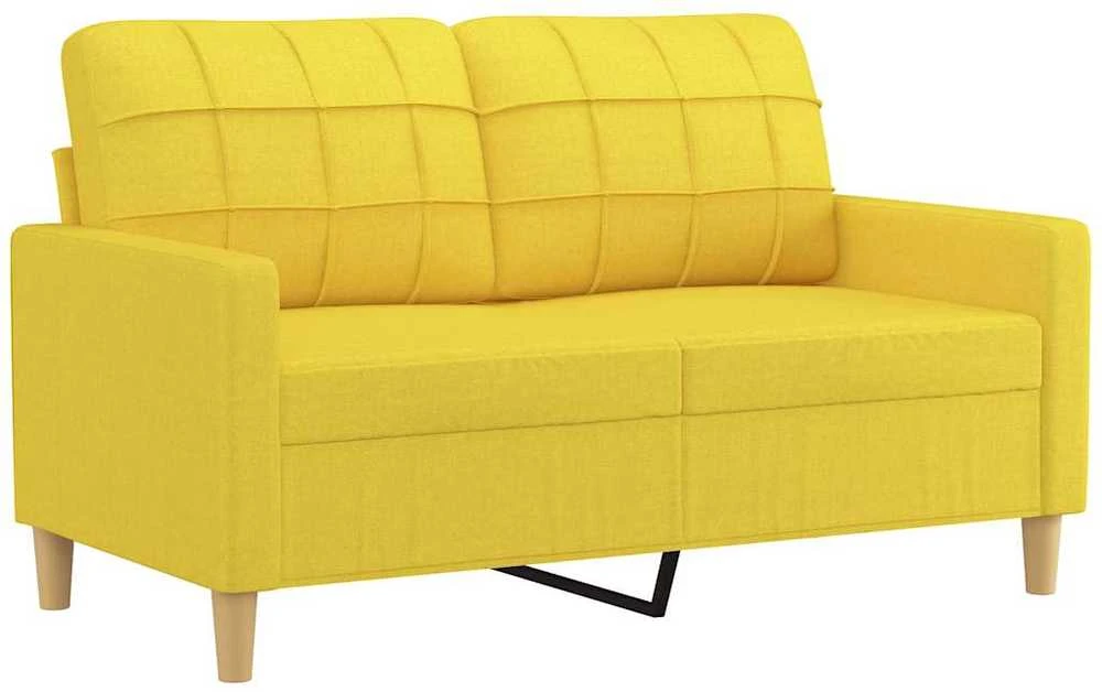 Dvivietė sofa, šviesiai geltonos spalvos, 120cm, audinys