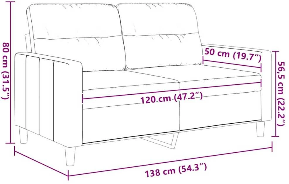 Dvivietė sofa, šviesiai geltonos spalvos, 120cm, audinys