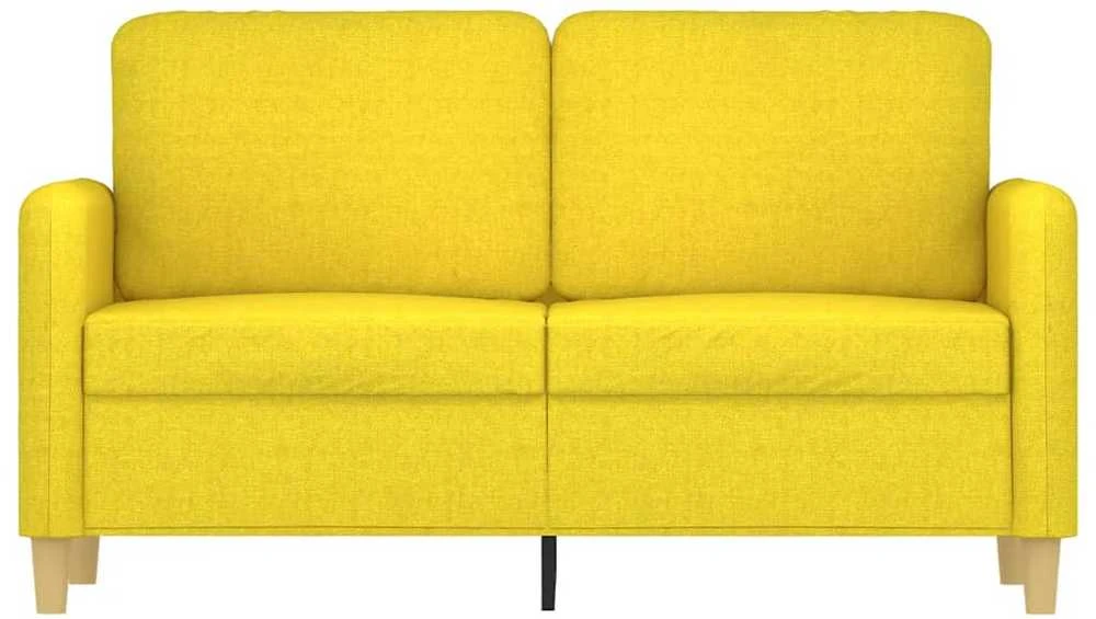 Dvivietė sofa, šviesiai geltonos spalvos, 120cm, audinys