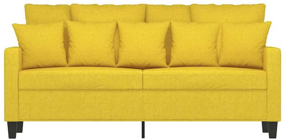 Dvivietė sofa, šviesiai geltonos spalvos, 140cm, audinys