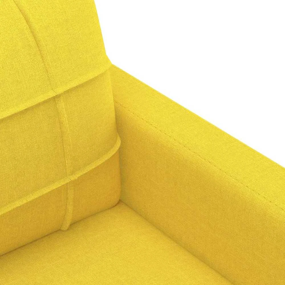 Dvivietė sofa, šviesiai geltonos spalvos, 140cm, audinys