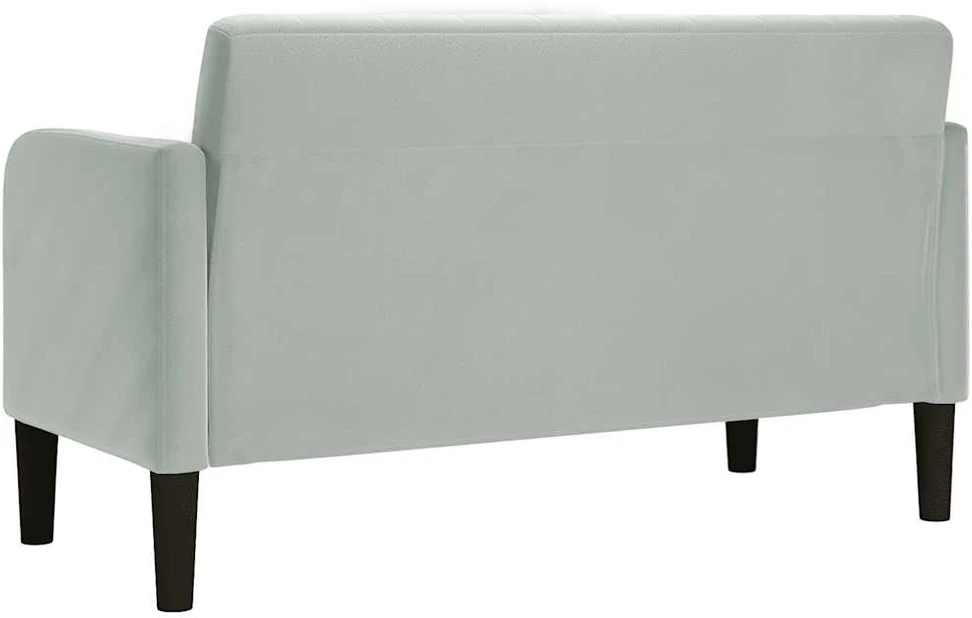 Dvivietė sofa, šviesiai pilka, 109 cm, aksomas