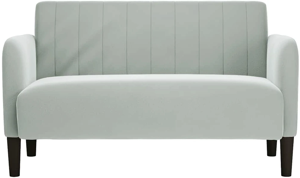 Dvivietė sofa, šviesiai pilka, 109 cm, aksomas