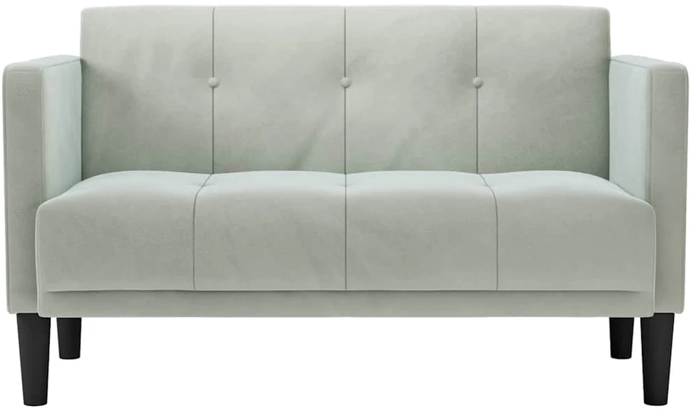 Dvivietė sofa, šviesiai pilka, 111 cm, aksomas