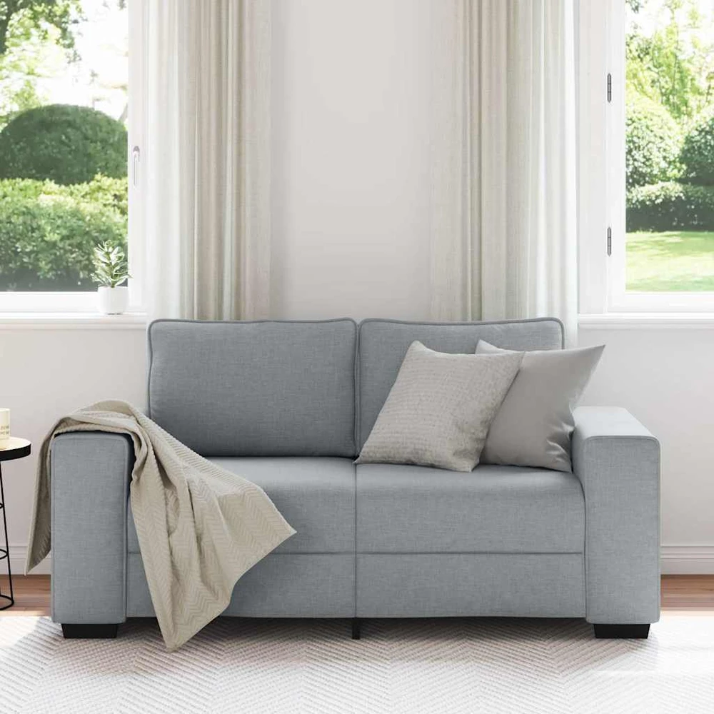 Dvivietė sofa, šviesiai pilka, 160x77x82 cm, audinys