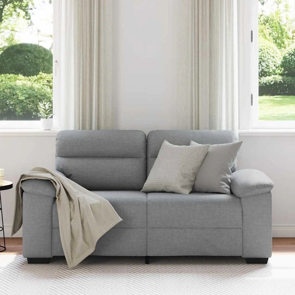 Dvivietė sofa, šviesiai pilka, 160x81x84 cm, audinys