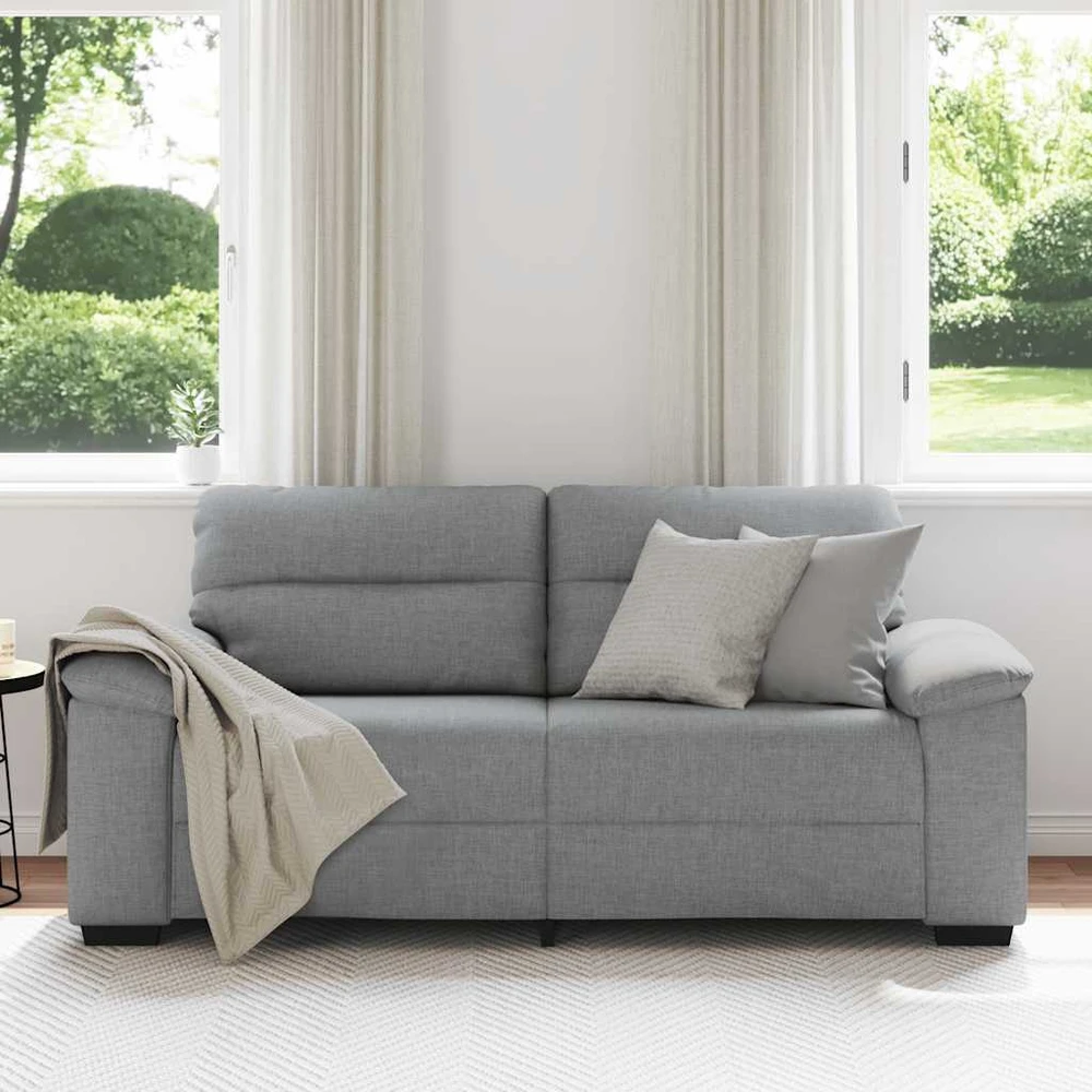 Dvivietė sofa, šviesiai pilka, 180x81x84 cm, audinys