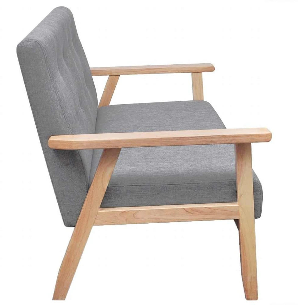 Dvivietė sofa, šviesiai pilkos spalvos, audinys