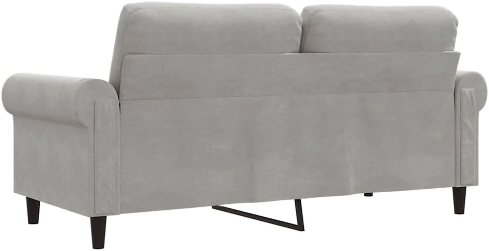 Dvivietė sofa, šviesiai pilkos spalvos, 140cm, aksomas
