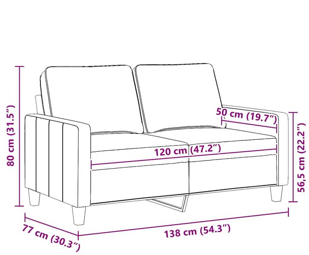 Dvivietė sofa, šviesiai pilkos spalvos, 120cm, audinys