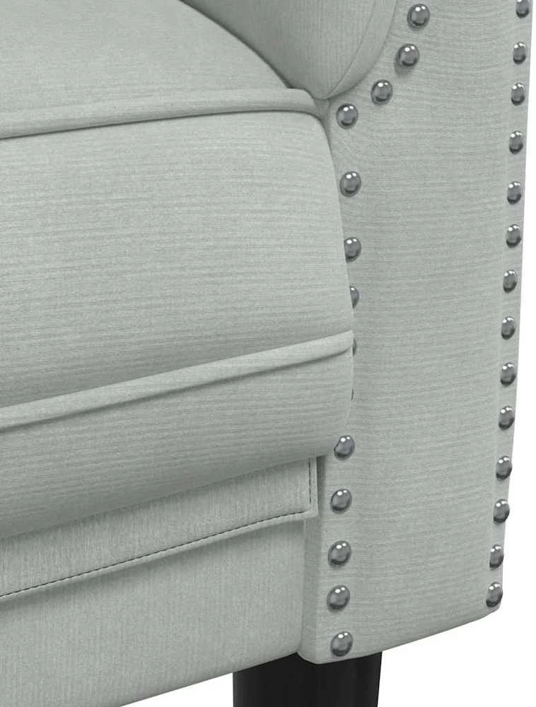 Dvivietė sofa, šviesiai pilkos spalvos, aksomas