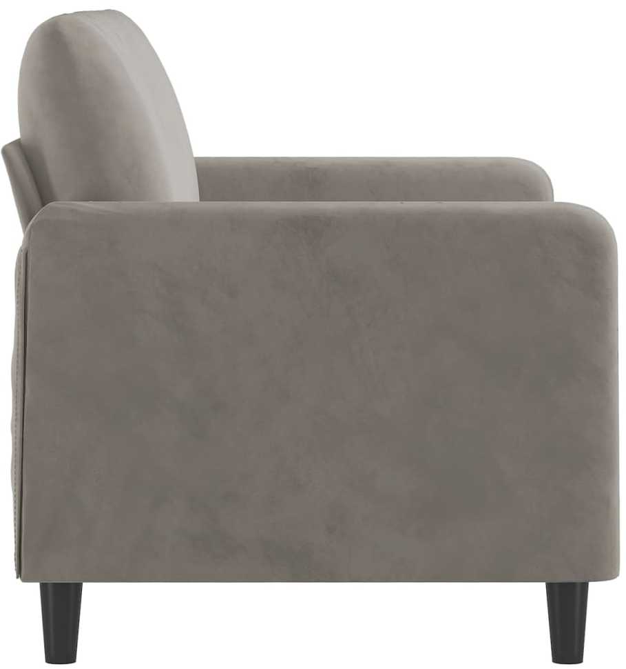 Dvivietė sofa, šviesiai pilkos spalvos, 120cm, aksomas