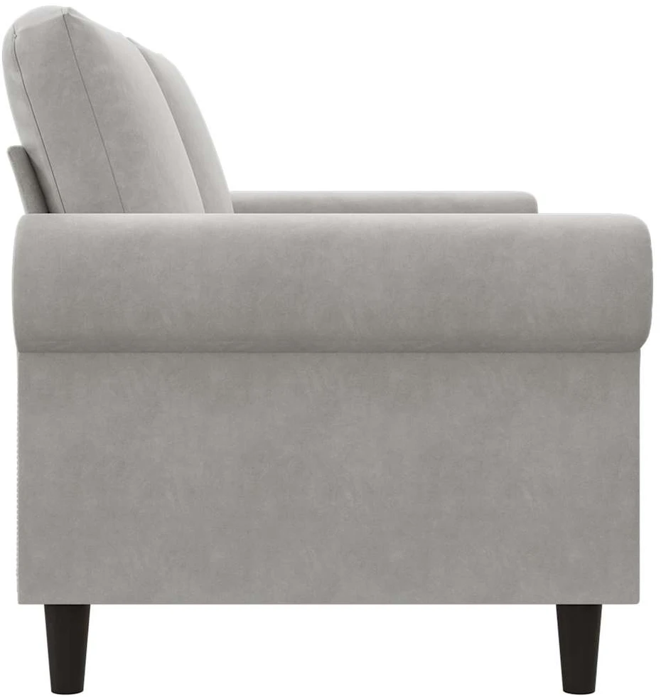 Dvivietė sofa, šviesiai pilkos spalvos, 140cm, aksomas