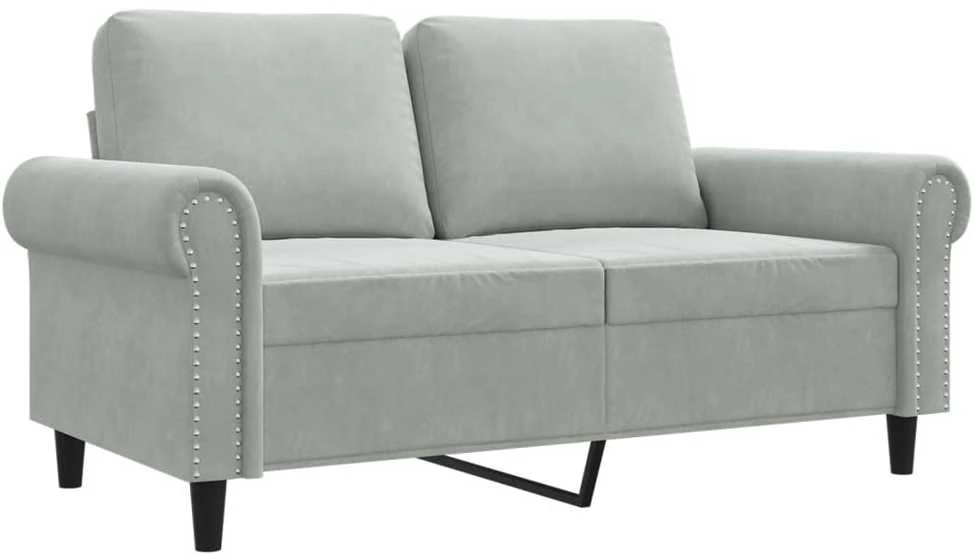 Dvivietė sofa, šviesiai pilkos spalvos, 120cm, aksomas