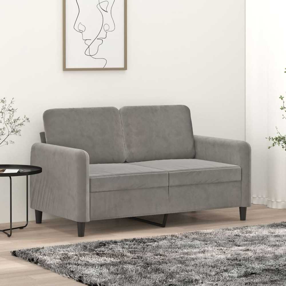 Dvivietė sofa, šviesiai pilkos spalvos, 120cm, aksomas