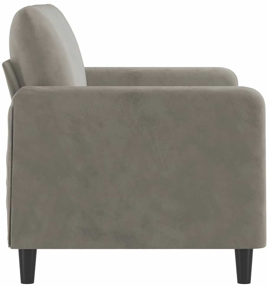 Dvivietė sofa, šviesiai pilkos spalvos, 120cm, aksomas