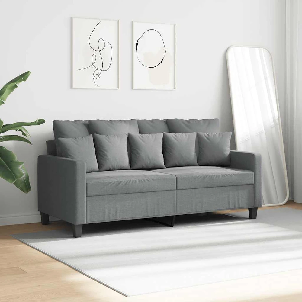 Dvivietė sofa, šviesiai pilkos spalvos, 140cm, audinys