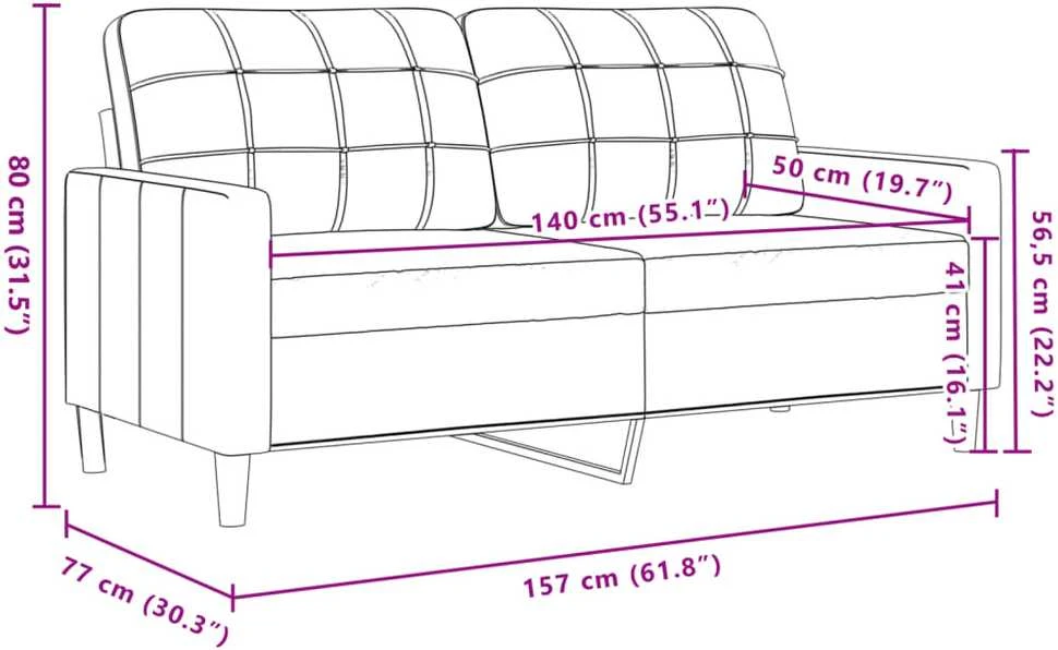 Dvivietė sofa, šviesiai pilkos spalvos, 140cm, aksomas