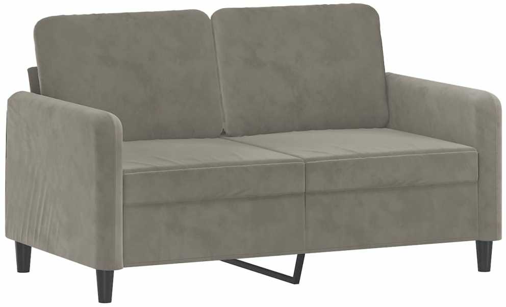 Dvivietė sofa, šviesiai pilkos spalvos, 120cm, aksomas