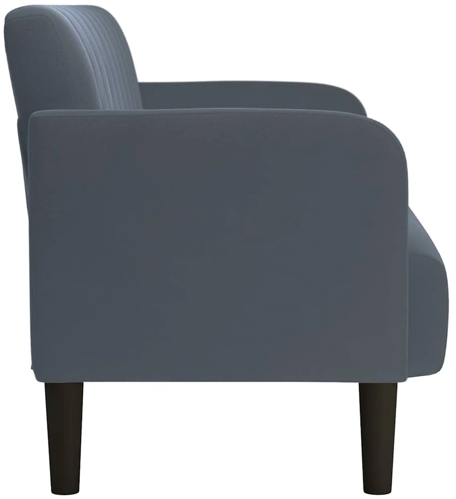 Dvivietė sofa, tamsiai pilka, 109 cm, aksomas