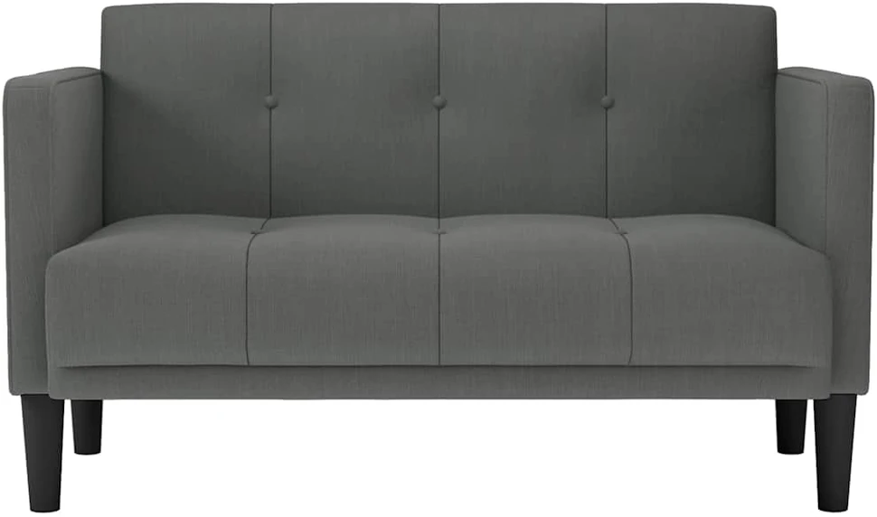 Dvivietė sofa, tamsiai pilka, 111 cm, audinys