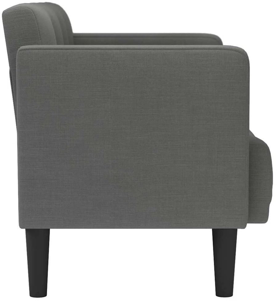Dvivietė sofa, tamsiai pilka, 111 cm, audinys