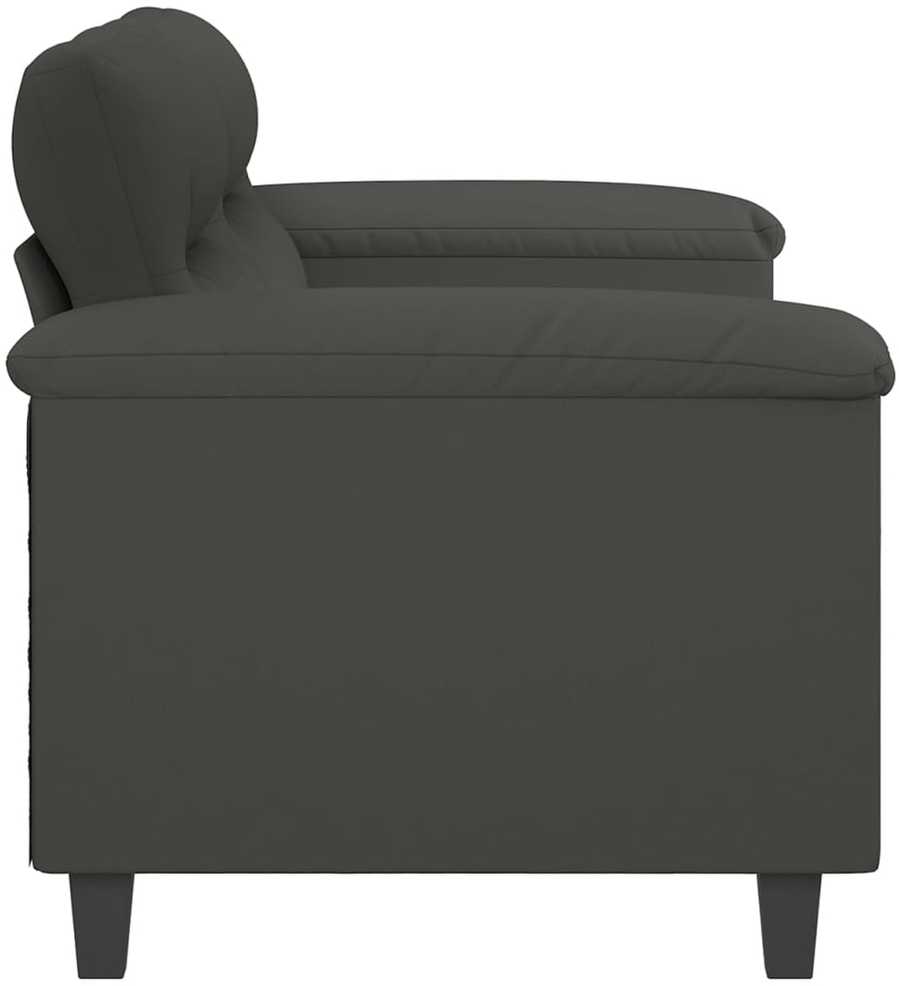Dvivietė sofa, tamsiai pilka, 140cm, mikropluošto audinys